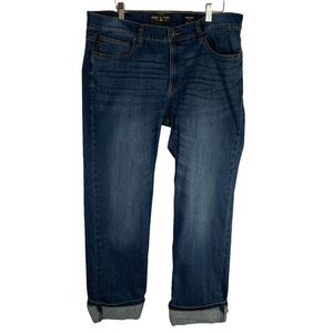 Ring Of fire Men's 36 X 32 Straight leg rolled hem Blue jeans